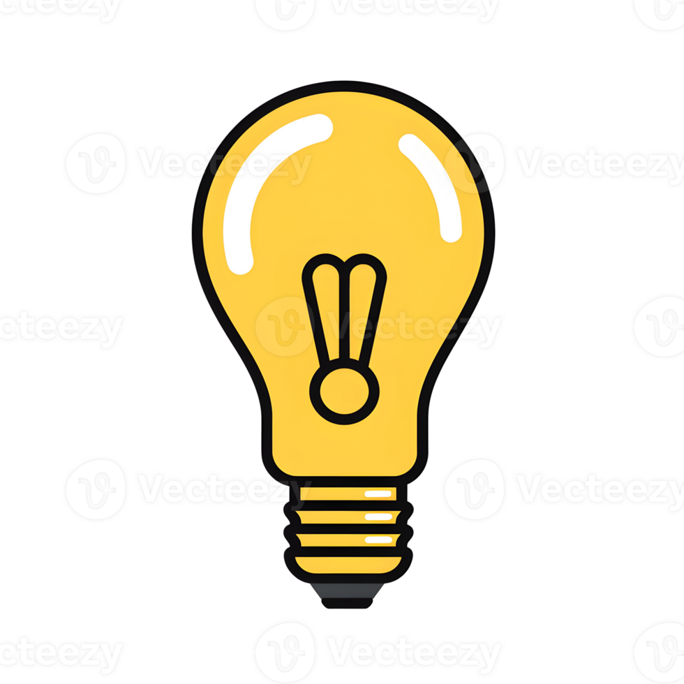 Yellow Light Bulb Illustration With Transparent Background png