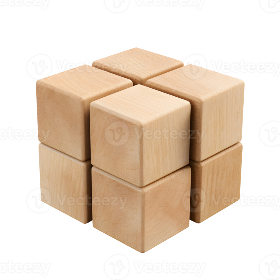 Interlocking Wooden Block Puzzle With Transparent Background png