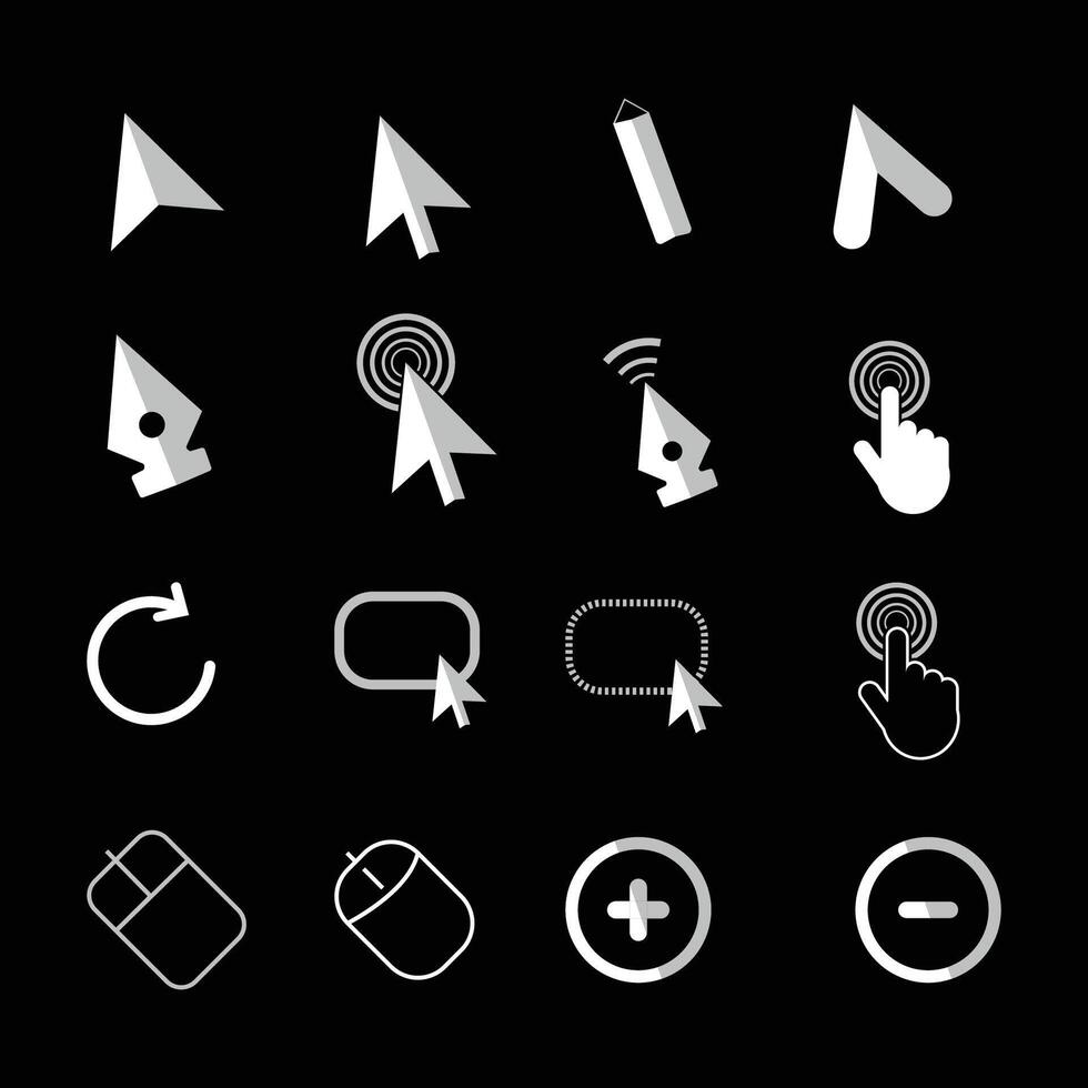 cursors computer finger pointers icon vector