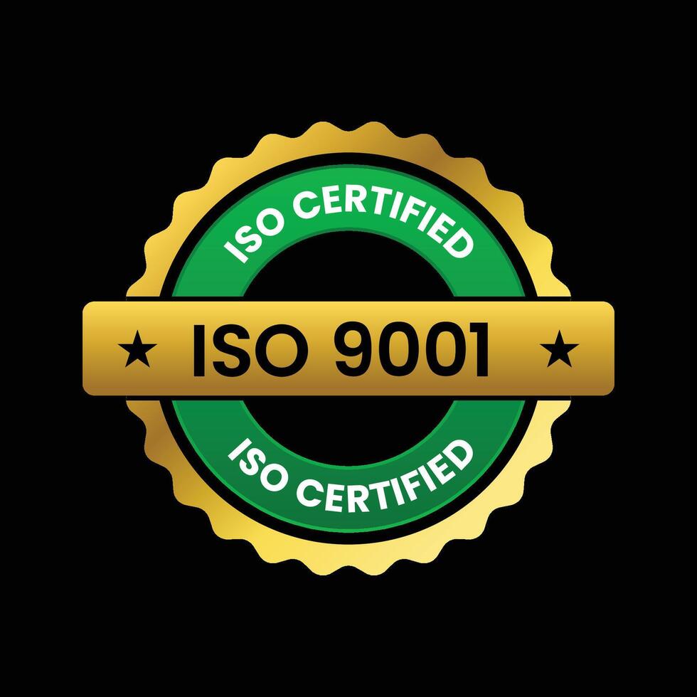 ISO 9001 Certified Badge Design Illustration vector