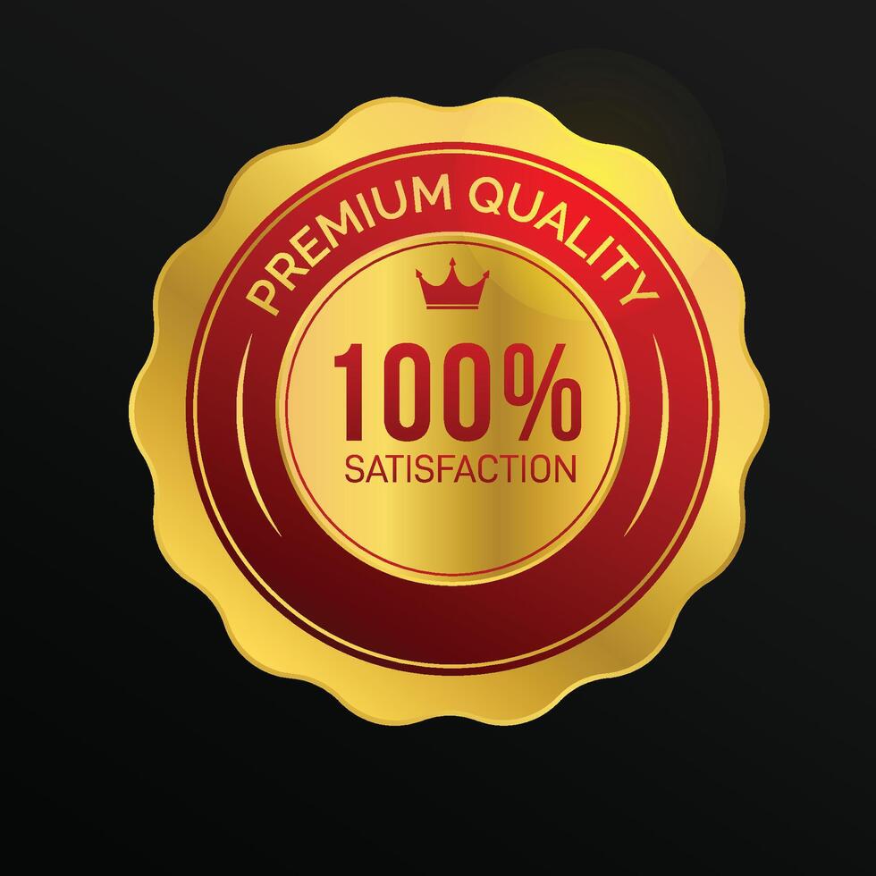 100 premium quality with full guarantee golden design vector