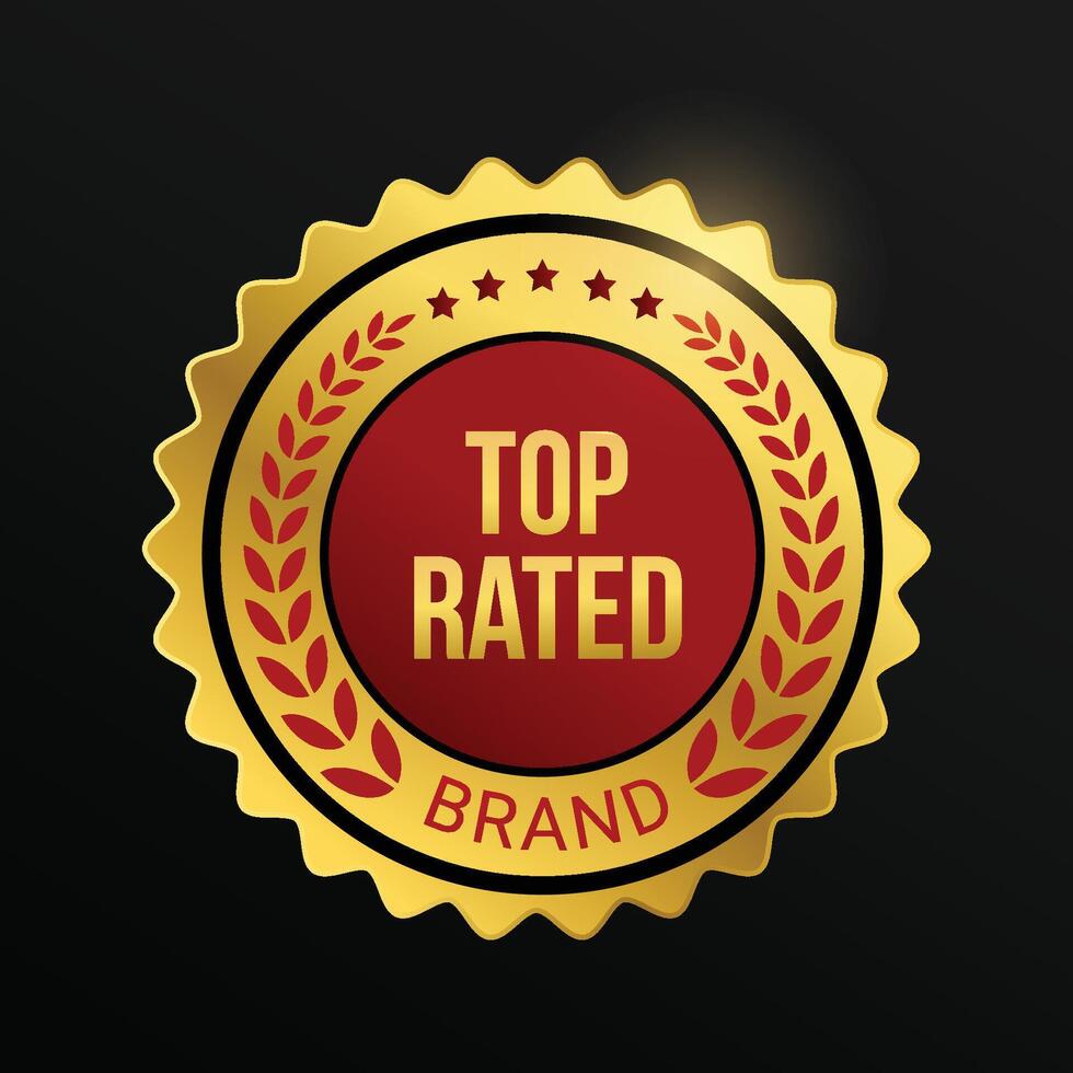 top rated golden colour design vector