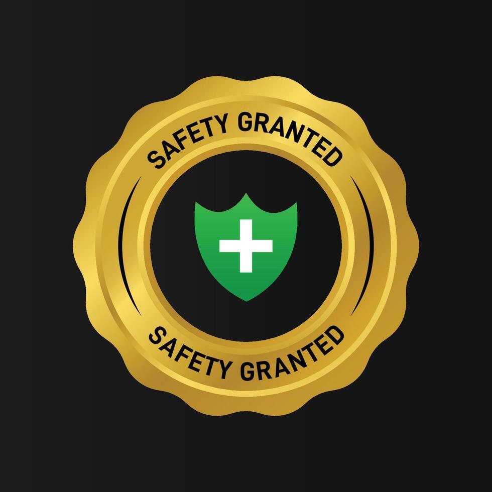 Exclusive Golden Badge of Safety vector