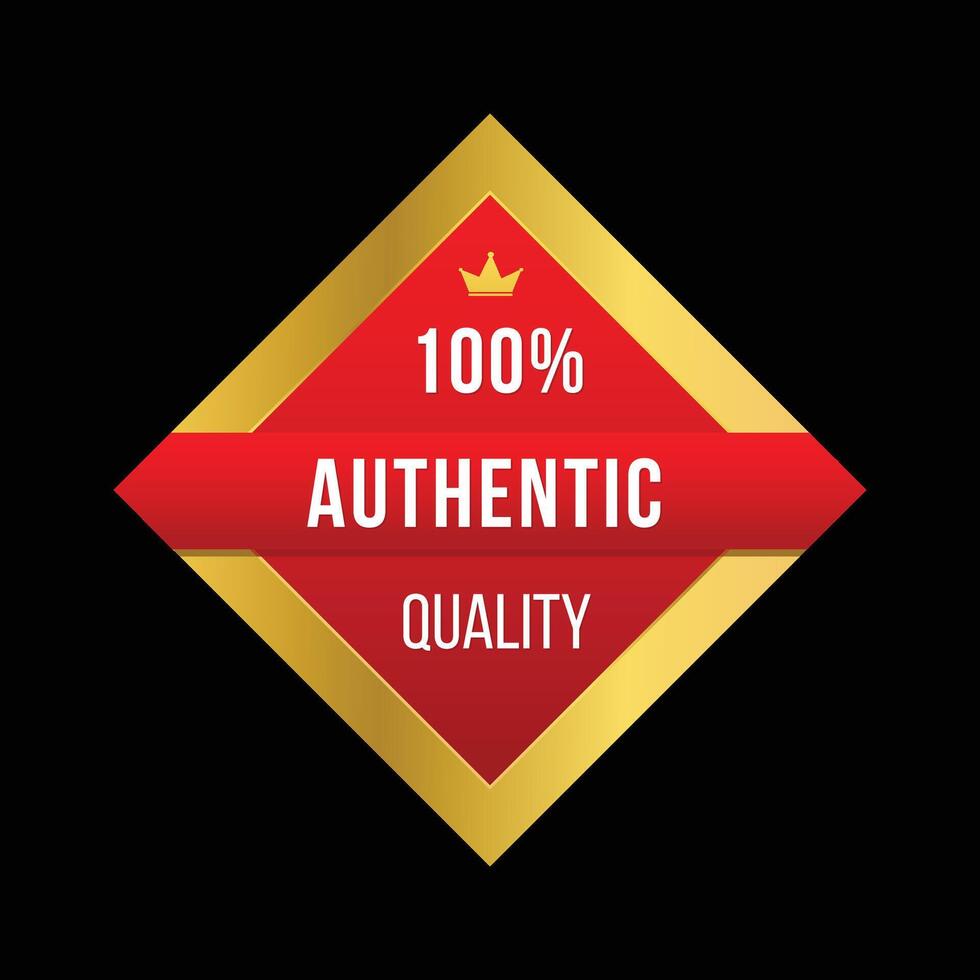 100 Authentic Quality art Golden colour vector