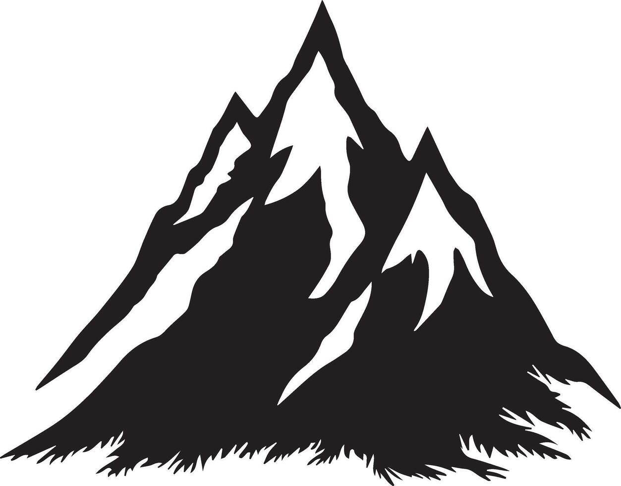 Mountains icon silhouettes vector