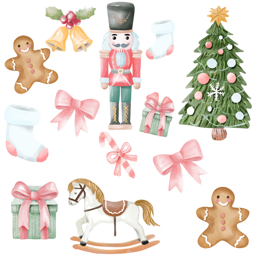 Christmas Icons in Watercolor Style png