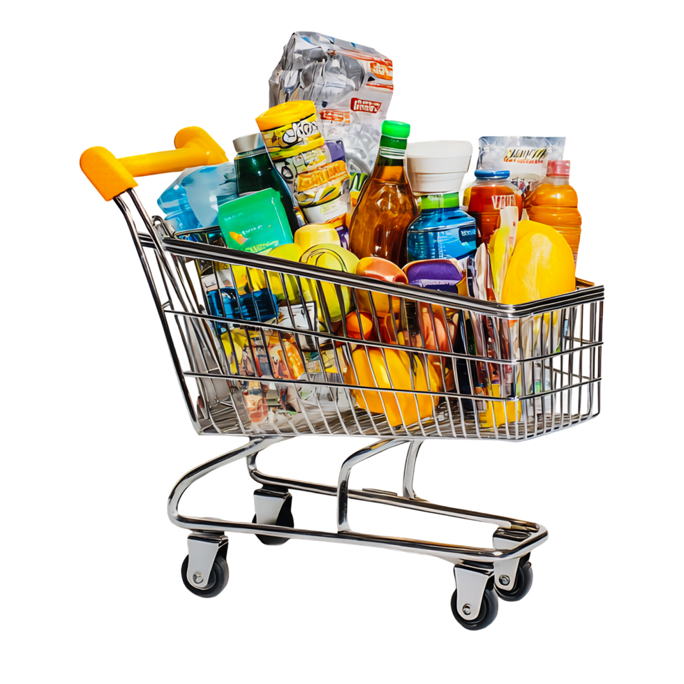 Supermarket Shopping Cart in High-Quality Design on Transparent Background png