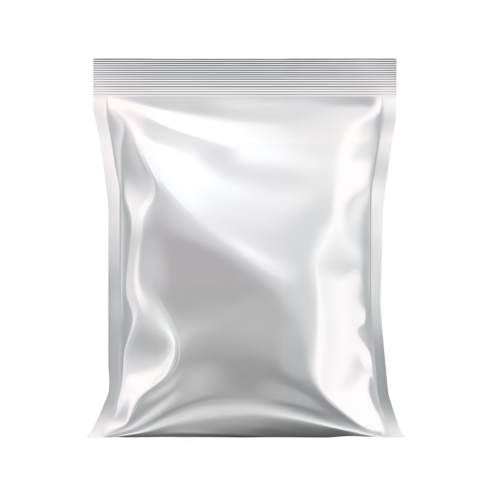 Blank Food Packaging Bag for Chips or Snacks Isolated on Transparent Background png