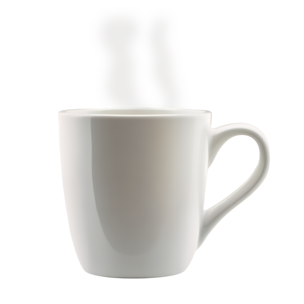 Steaming Coffee Mug with Minimalist Design Isolated on Transparent Background png