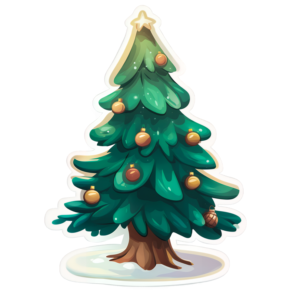 Festive Christmas Tree with Decorations Isolated on Transparent Background png