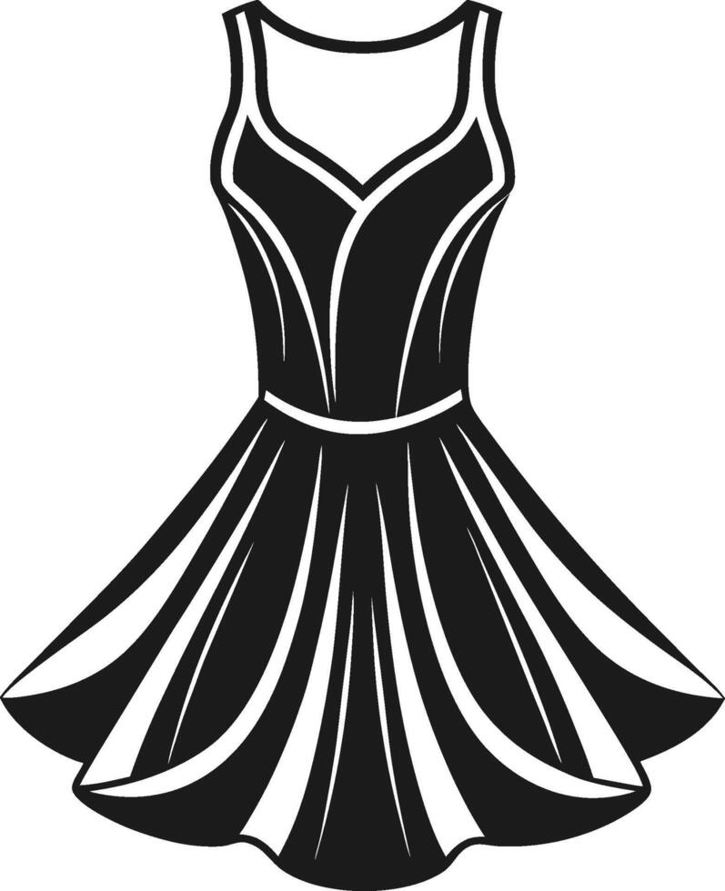 Oversized Skater Dress Outline Design vector