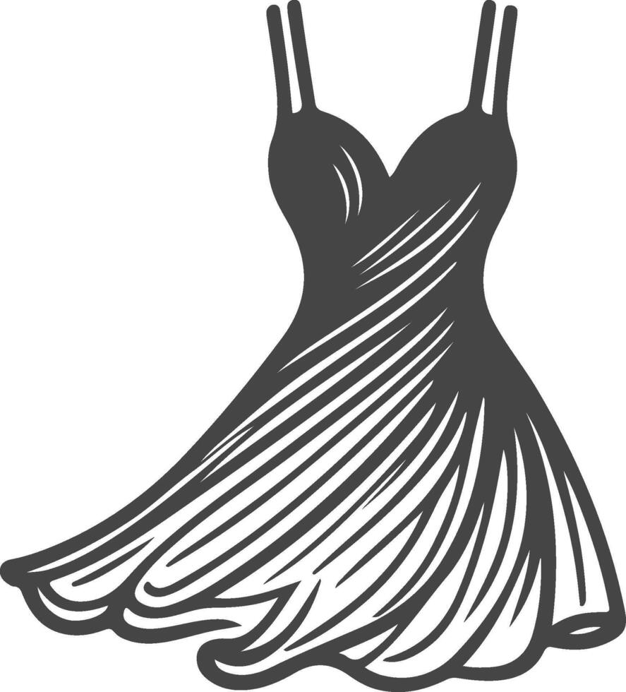 Formal Fit Skater Dress Sketch vector