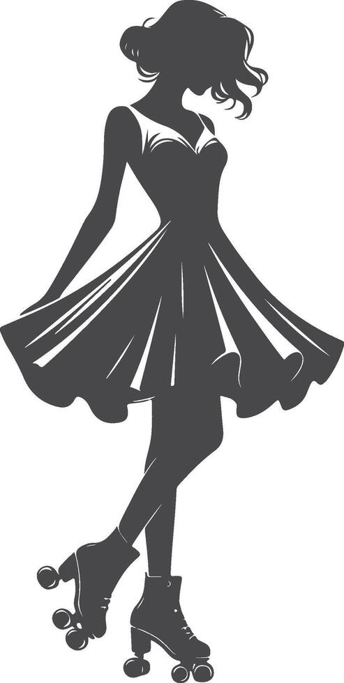Flared Skater Dress Sketch Design vector