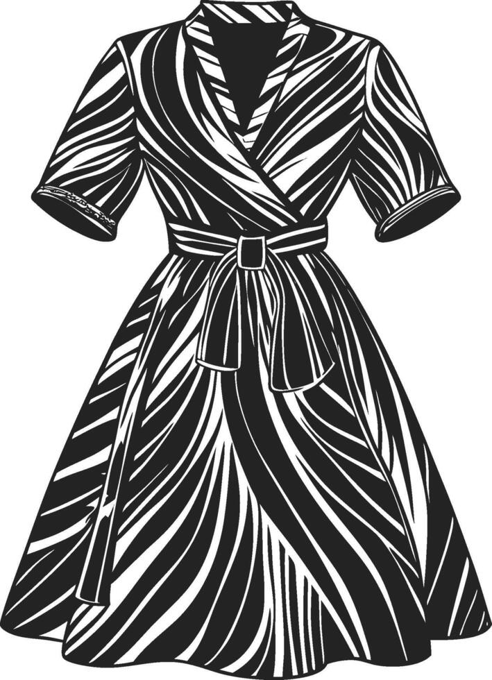 Tunic Style Wrap Dress vector