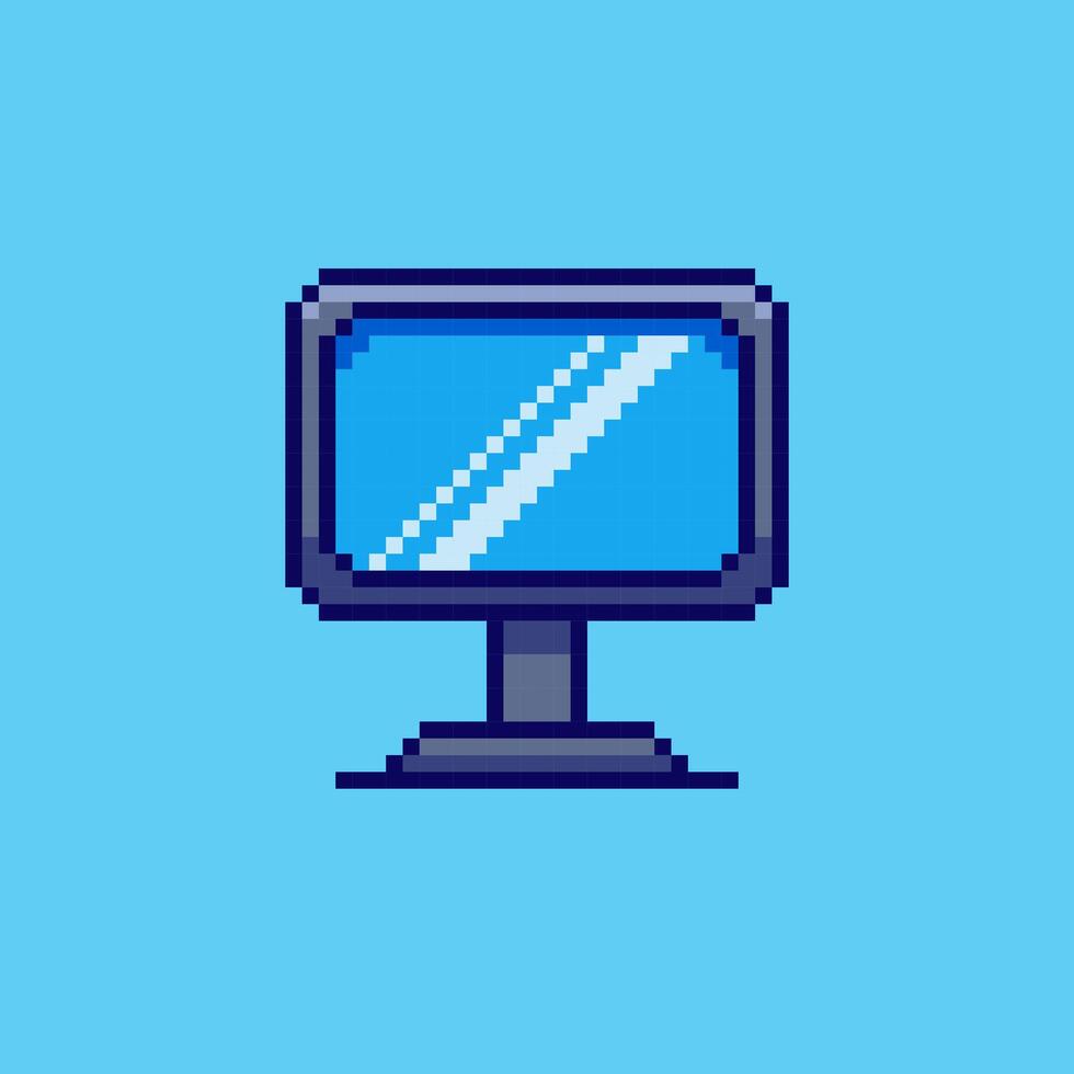 Pixel art Computer Monitor game asset design vector