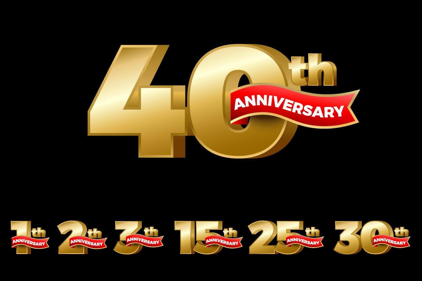 Golden anniversay luxury emblem set vector