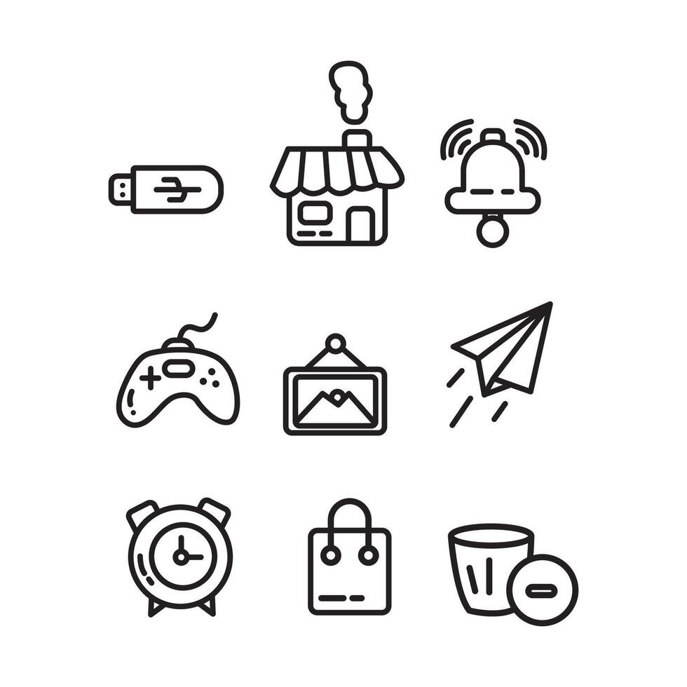bundle random set icons illustration design vector
