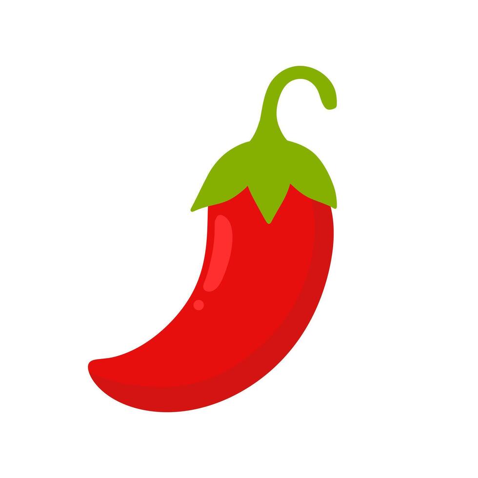 Isolated Red Chili Element in Flat Style vector