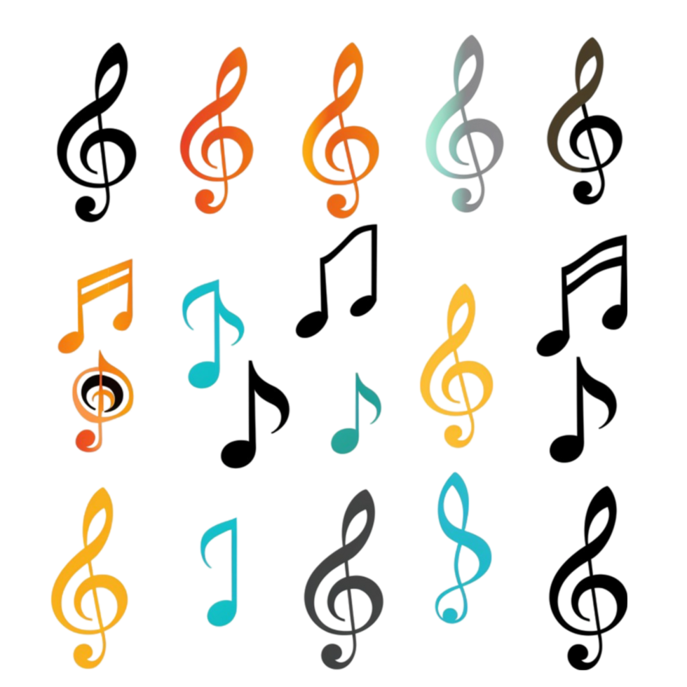 Vibrant Treble Clef And Music Notes Design png