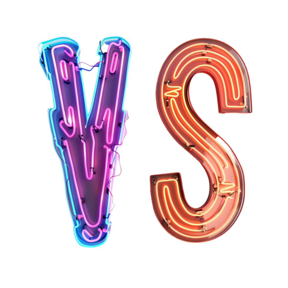 Gradient Color vs Light Effect Font Design Elements, Font Design Featuring Gradient and Light Effects png