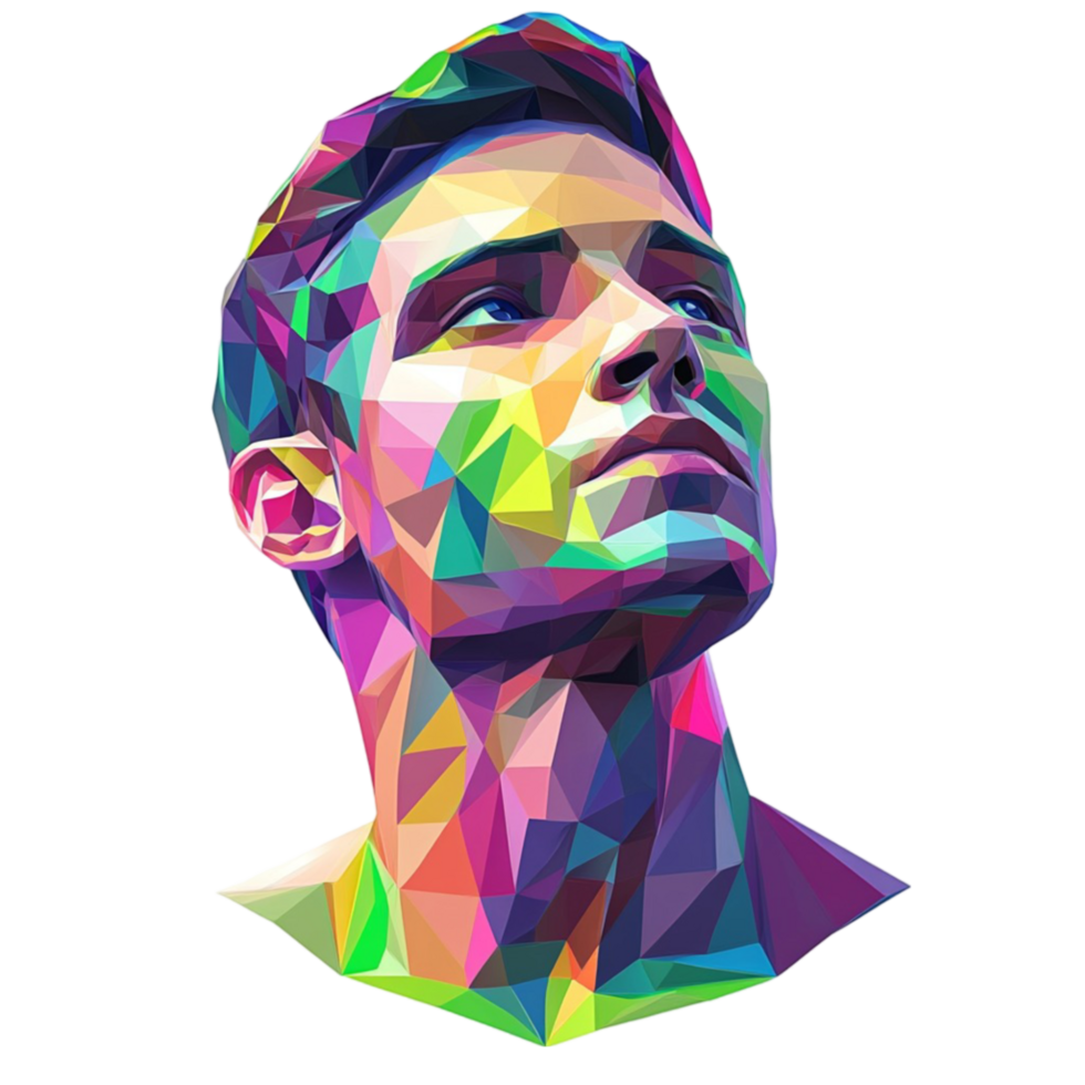 Glowing Ethereum Mind with Mesh Effect png