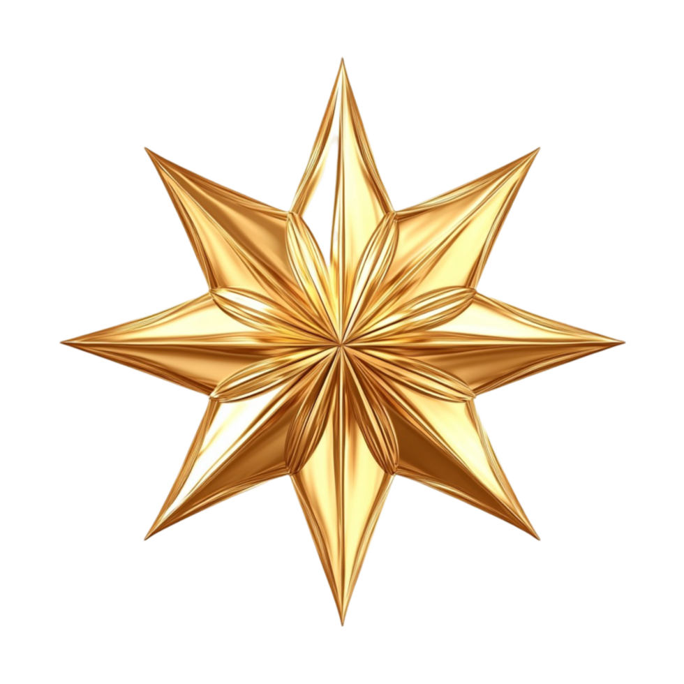 Golden Star Merry Christmas png