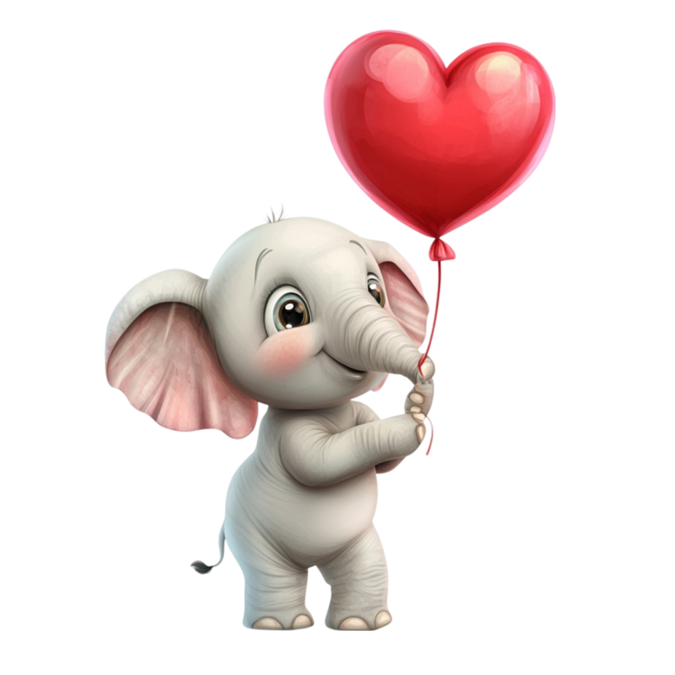 Cute Elephant Valentine Theme png