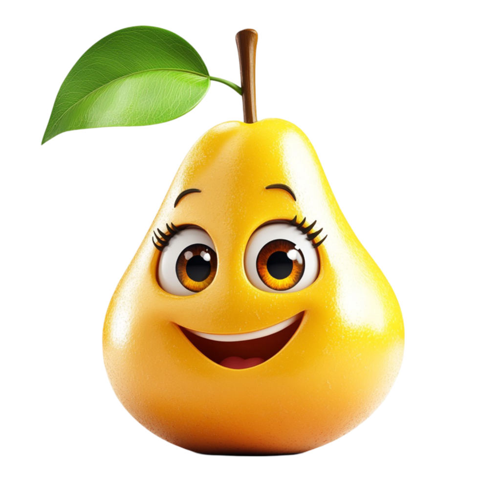 Adorable Pear Character png