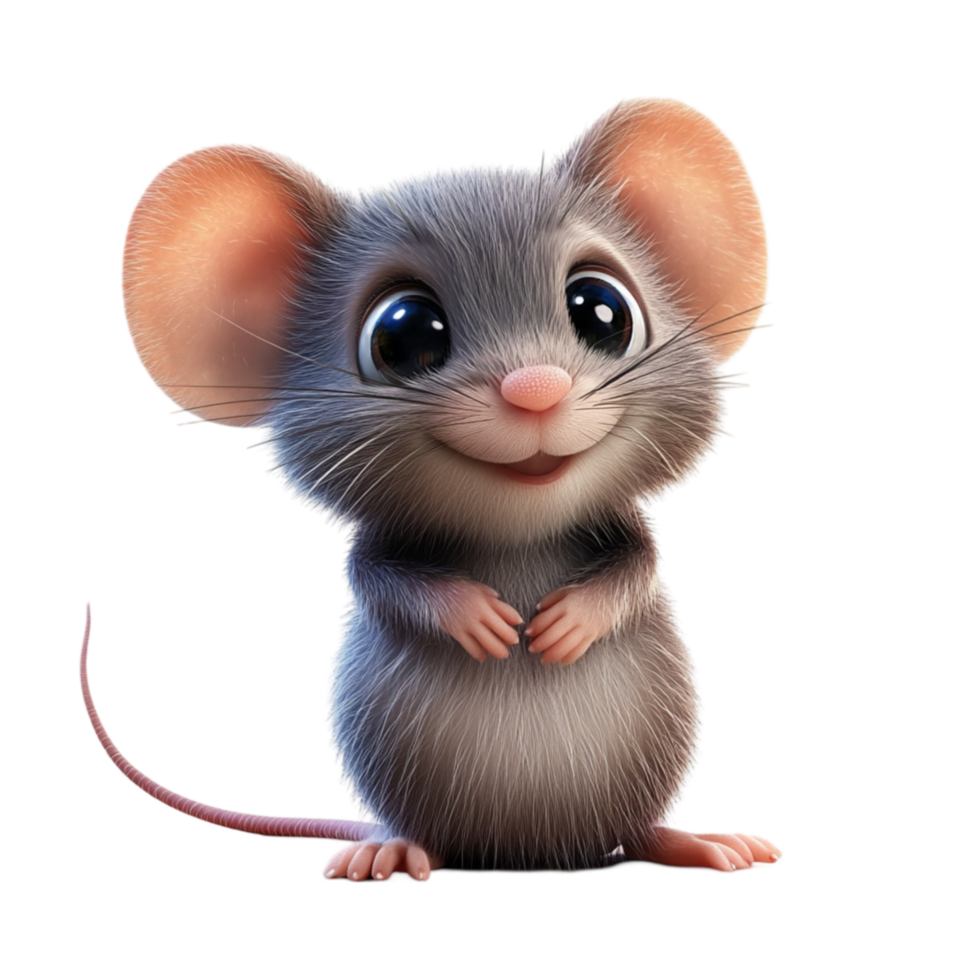 Funny Cartoon Mouse In 3D png