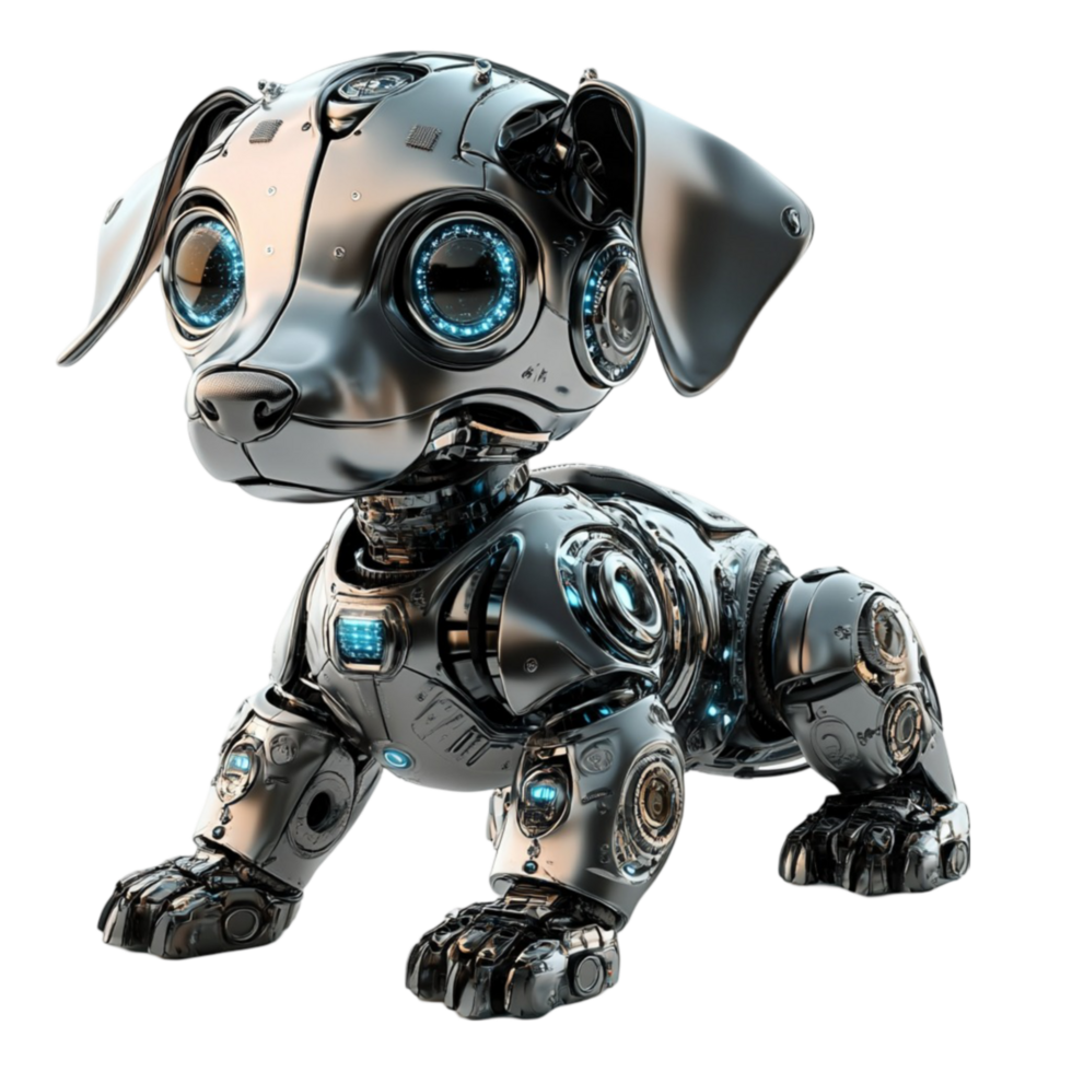 Sleek Futuristic Dog Robot png