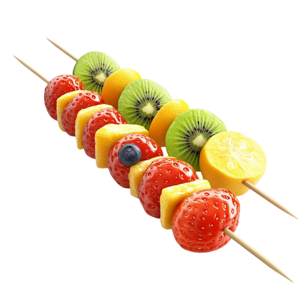 Fruit Kebabs with Assorted Fruits on Skewers Clipart png