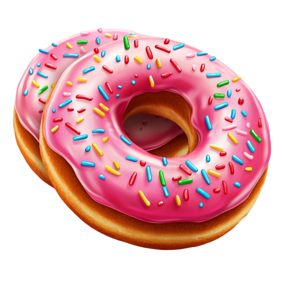 Top View of Assorted Donuts Set on Transparent Background png