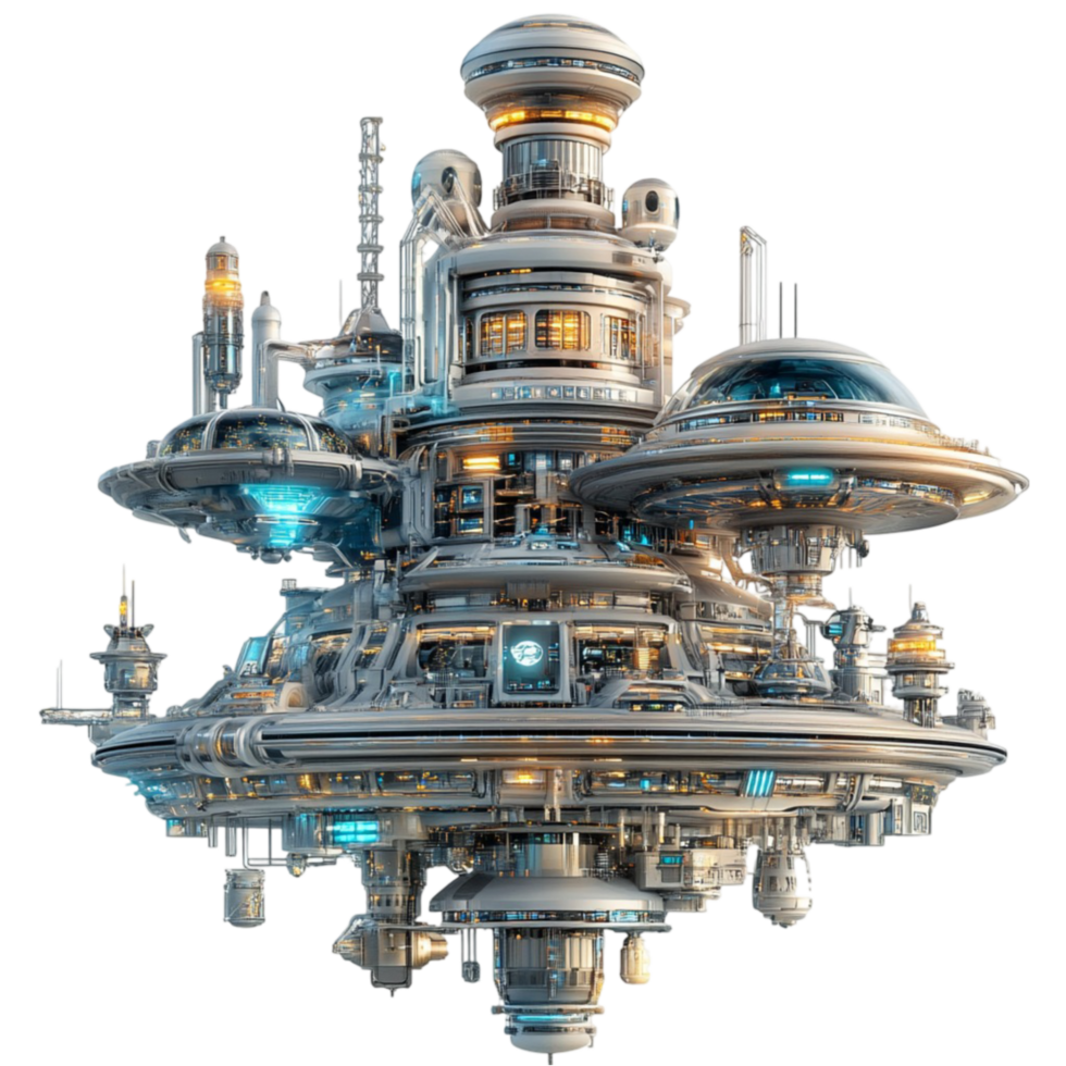 Futuristic City with Alien Dome png