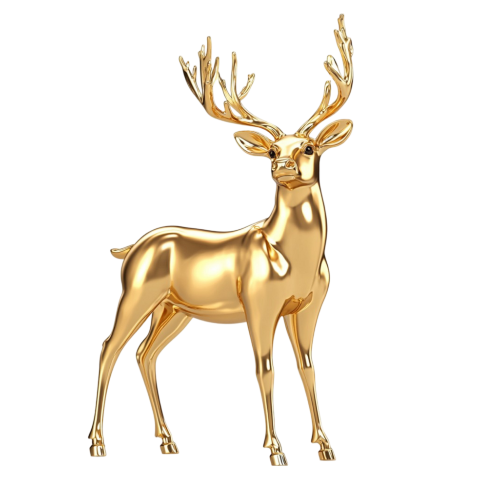 Golden Reindeer Christmas Ornament Transparent png