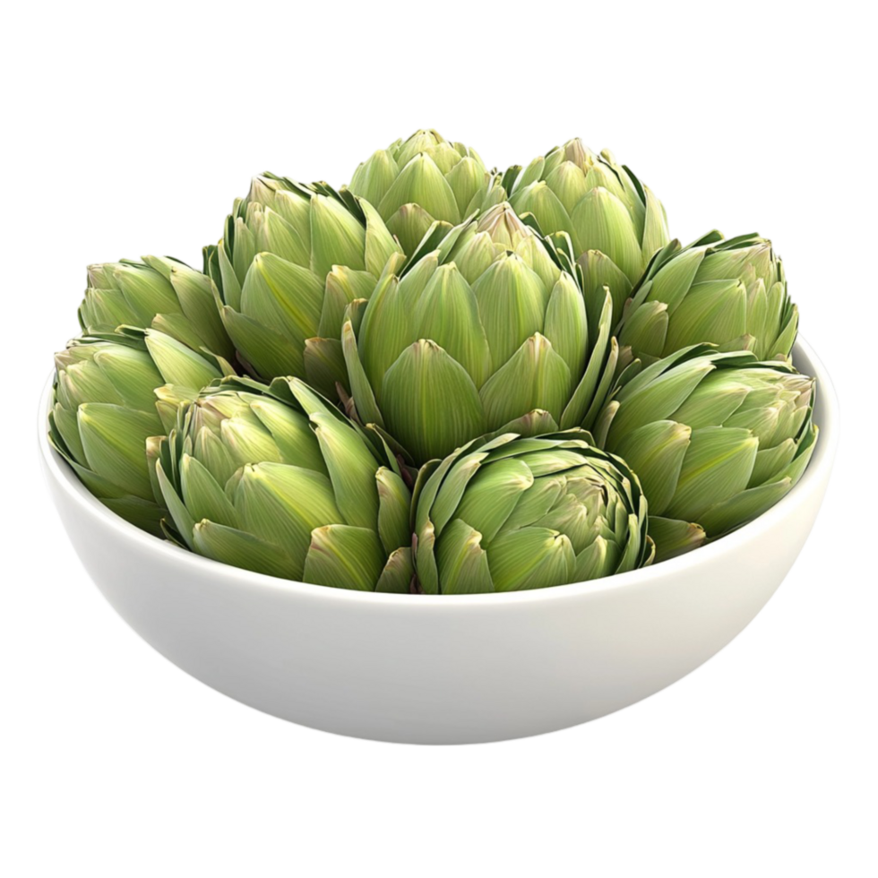 Artichoke Green Vegetable on White Plate png