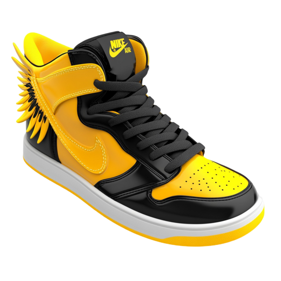 Modern Black Yellow Sneakers png