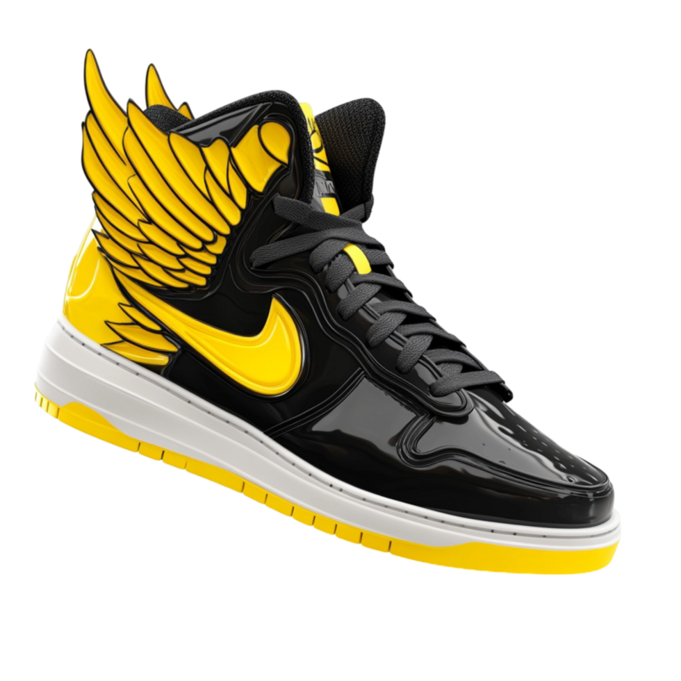 Stylish Yellow Black Sneakers png