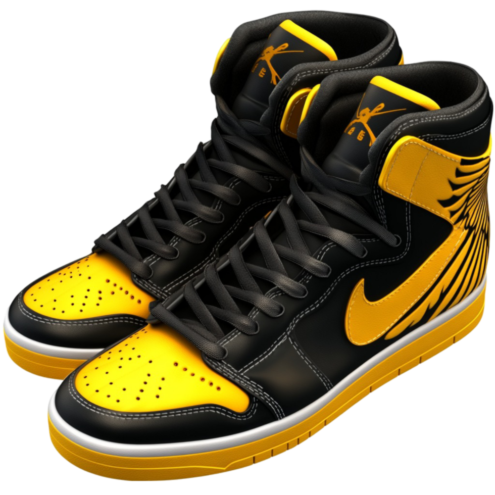 Trendy Black Yellow Shoes png