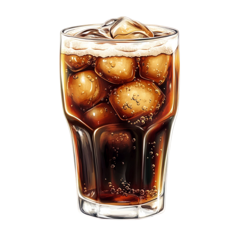Chilled Cola with Ice Cubes png