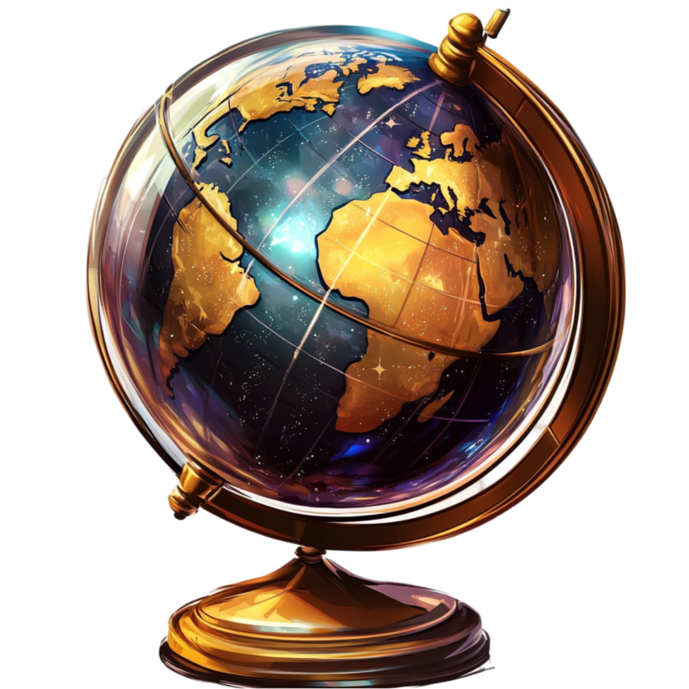 Golden Globe World Map png