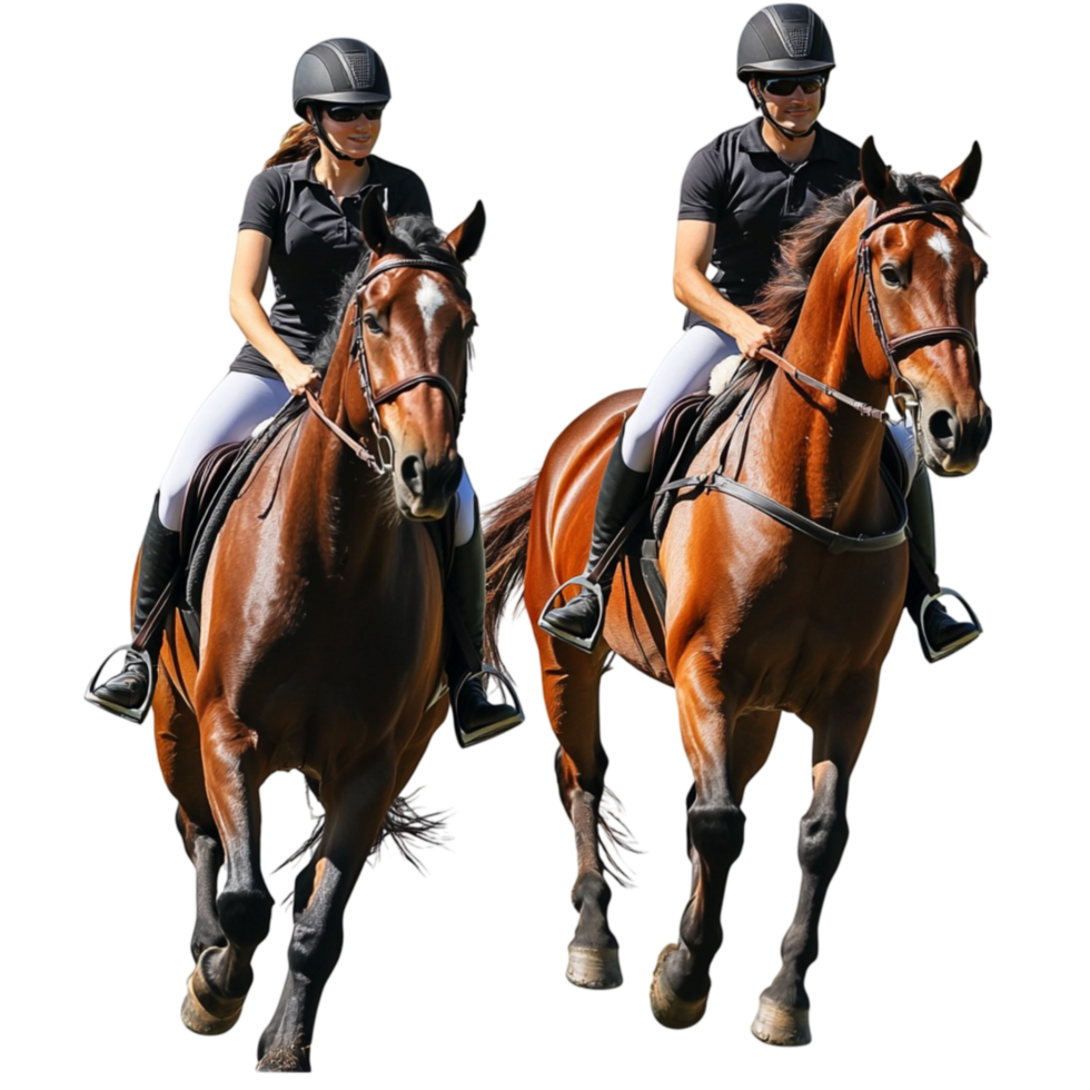 Equestrian Riders On White png