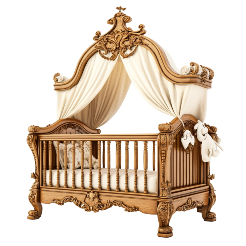 Newborn Crib With Canopy png