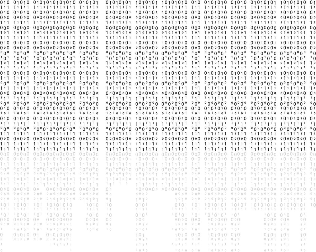 Binary code matrix. Stream binary code zero one matrix white background with binary computer code. Binary code, encryption element. vector
