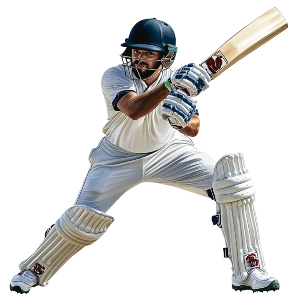 Cricket Player in Action Pose png