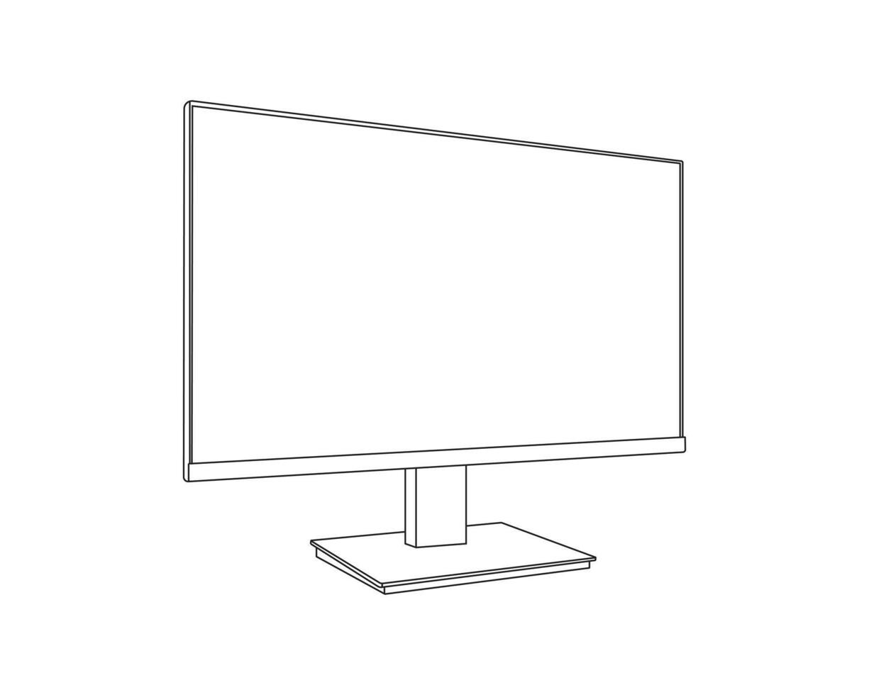 Modern computer Monitor design and line art in illustration vector