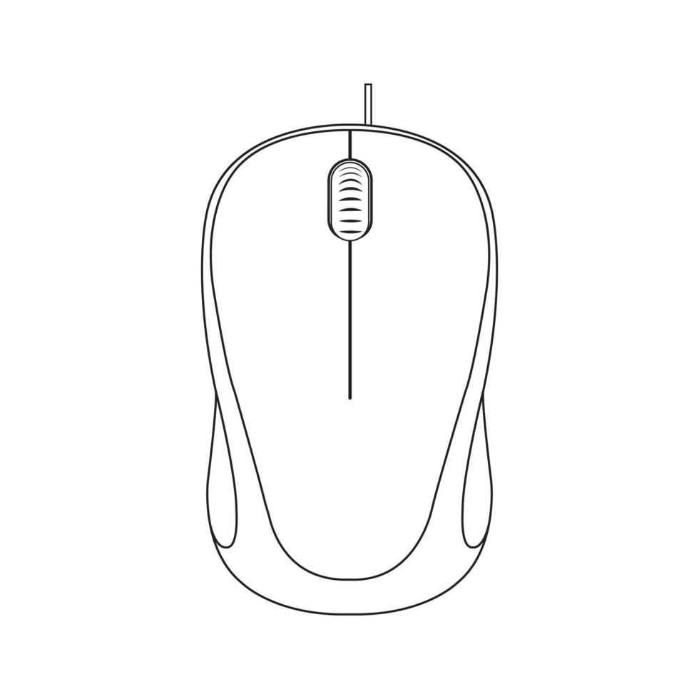 Gaming mouse icon in flat circle isolated illustration vector