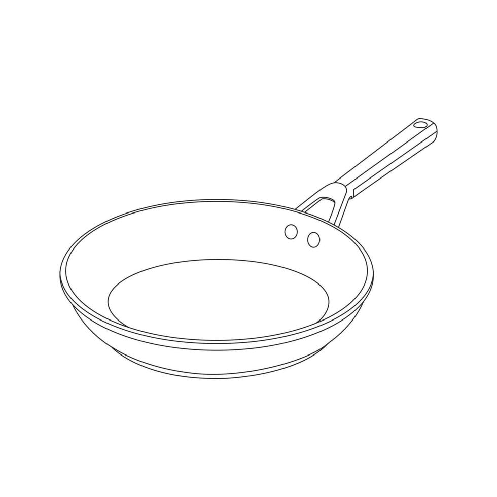 Fry pan design and art illustration vector
