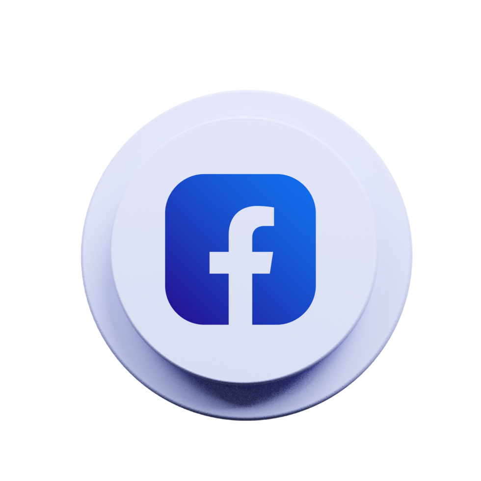3D Render of Facebook Button Icon png