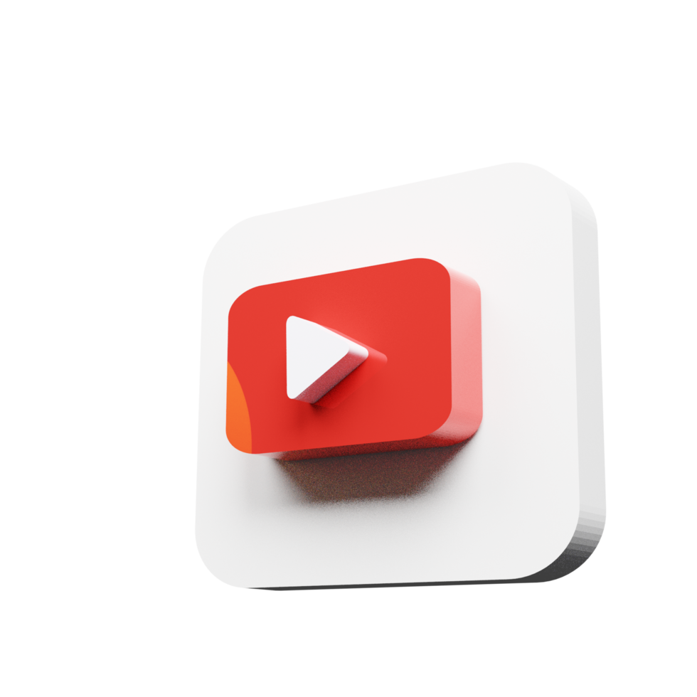 Creative 3D YouTube Logo Concept png