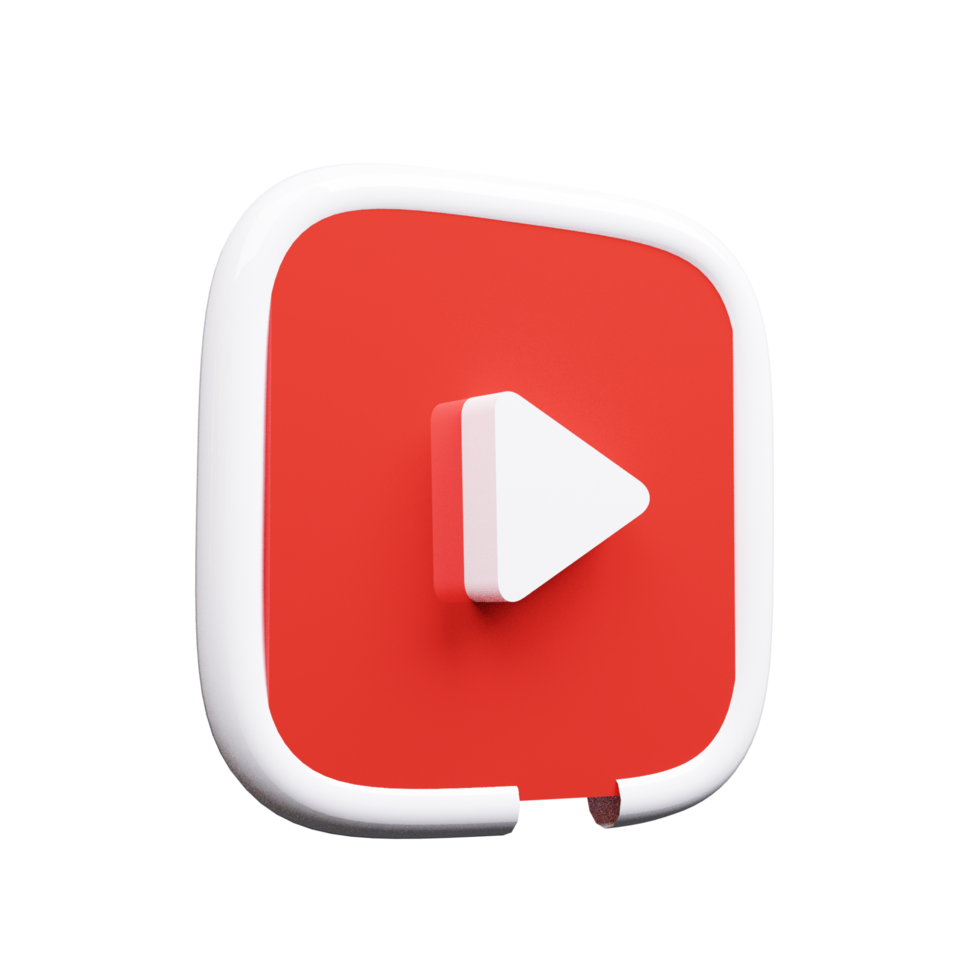 Premium 3D YouTube Logo for Branding png